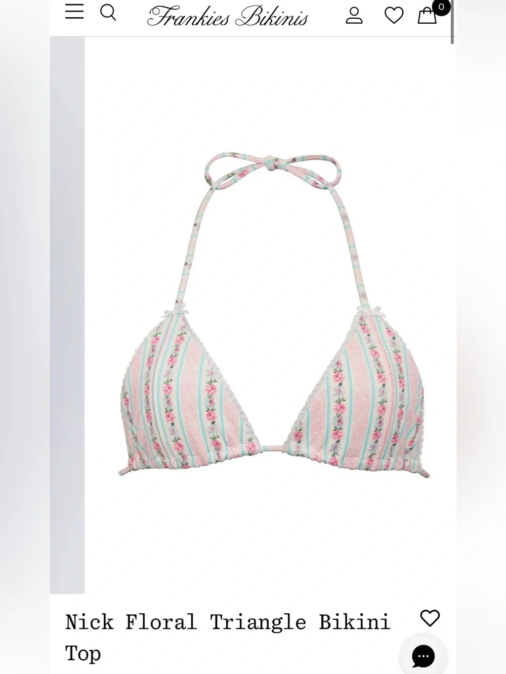 Frankies Bikinis • Nick Floral Triangle Bikini Top
